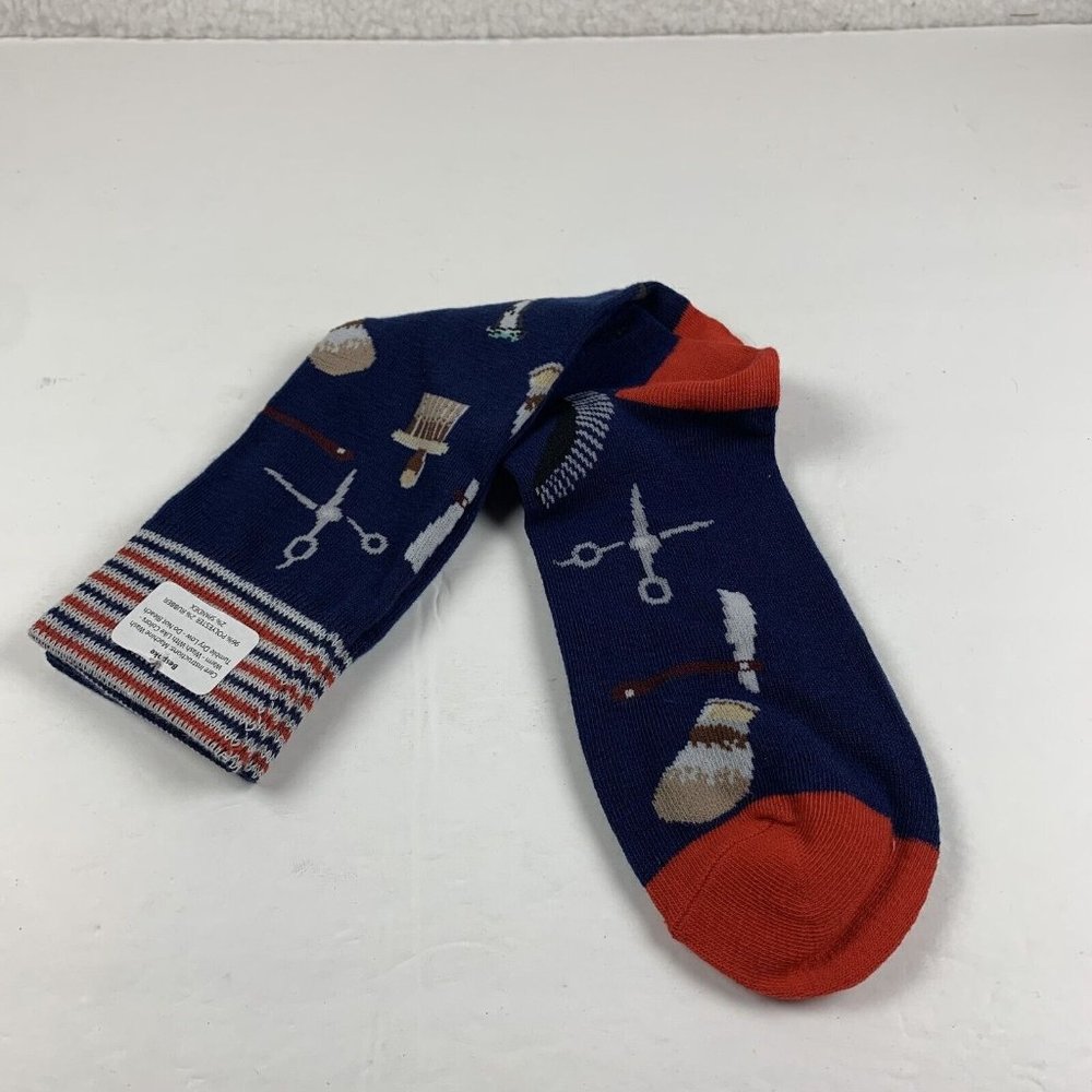 Bespoke Casual Socks Men One Size Blue/Red Polyester Blend Stretch Printed S6142
